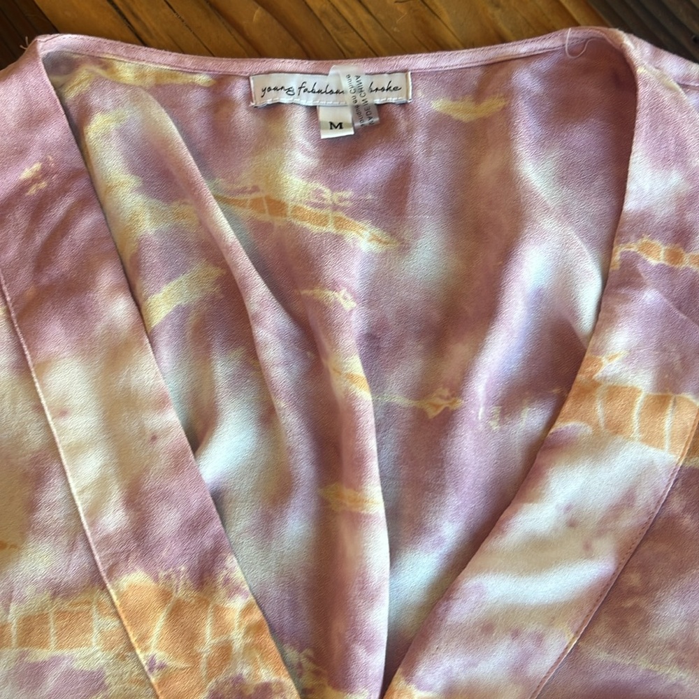 Young Fabulous & Broke LOT Wrap Blouse + Cap Top - Picture 5 of 7